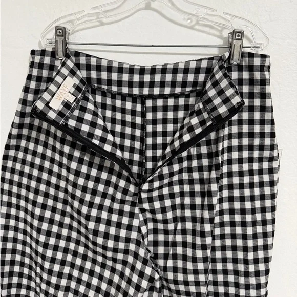 WAYF Gingham Crop Flare Pants Womens Medium Mid Rise Stretch - Picture 3 of 11